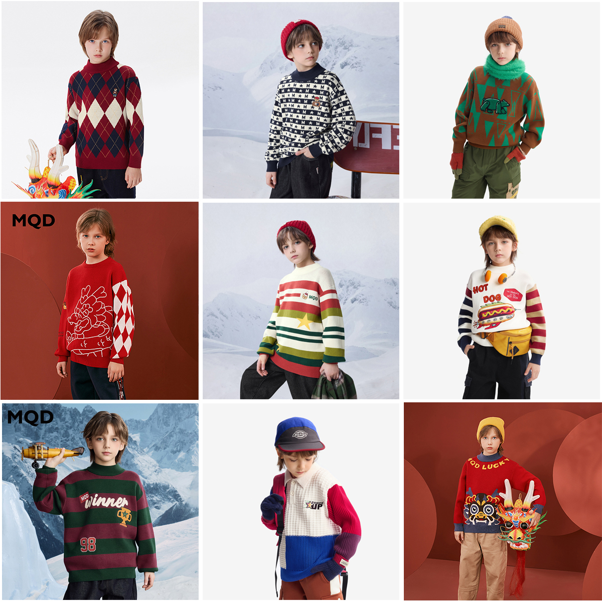 F1【先选尺码，再选颜色】MQD童装秋冬休闲毛衣针织衫