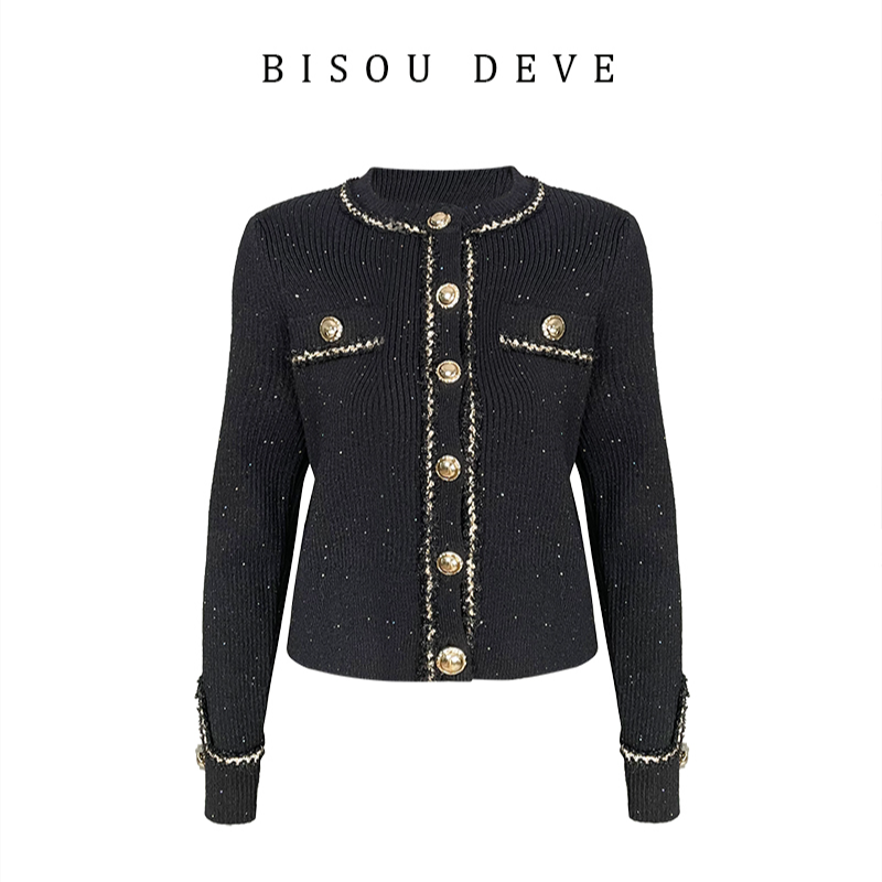 【丁姐宠粉专享】黑金香风针织开衫BR21168391