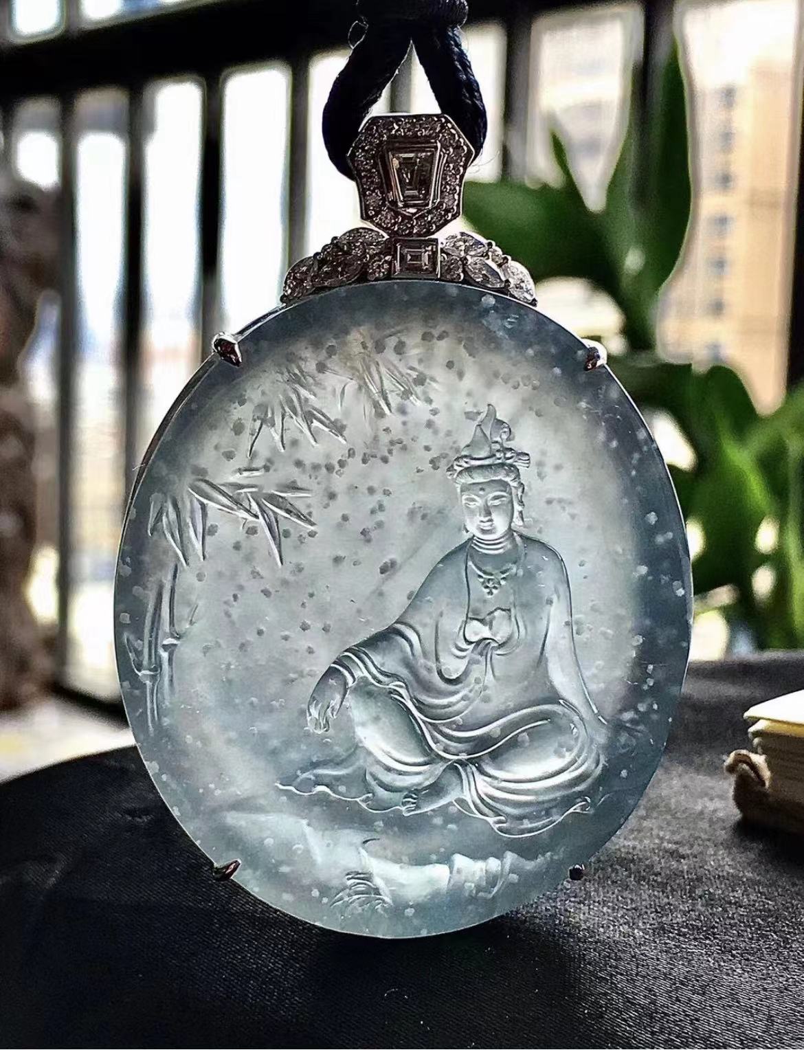 木那雪花棉自在观音时尚精雕高冰