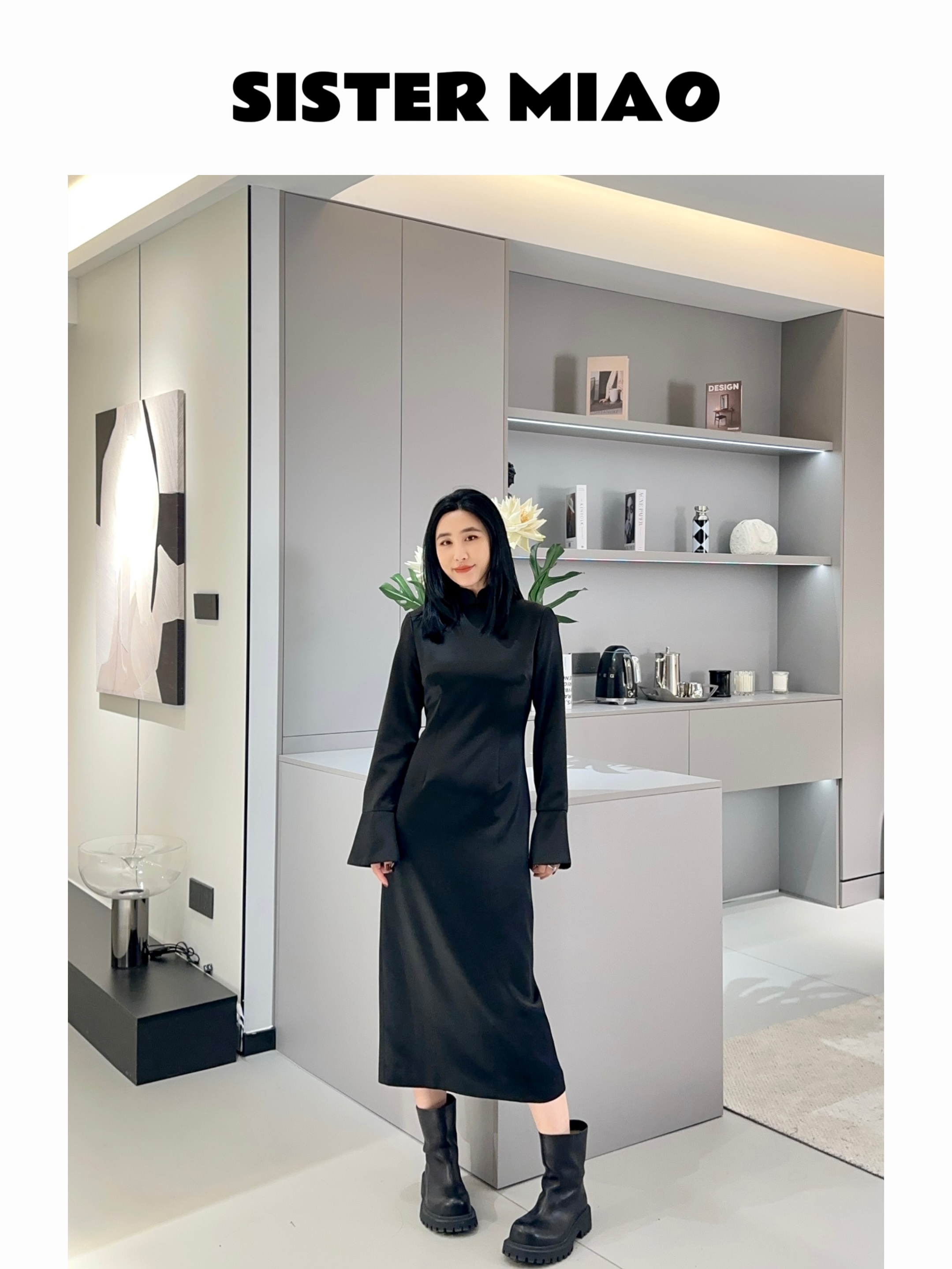 SISTER MIAO•新中式醋酸长袖连衣裙网红新款2024秋冬女款优雅提花