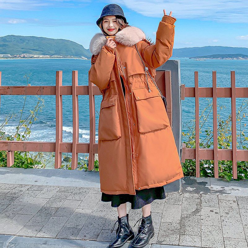 波司登2023反季新款韩版冬装宽松收腰羽绒服女中长款大毛领时尚加