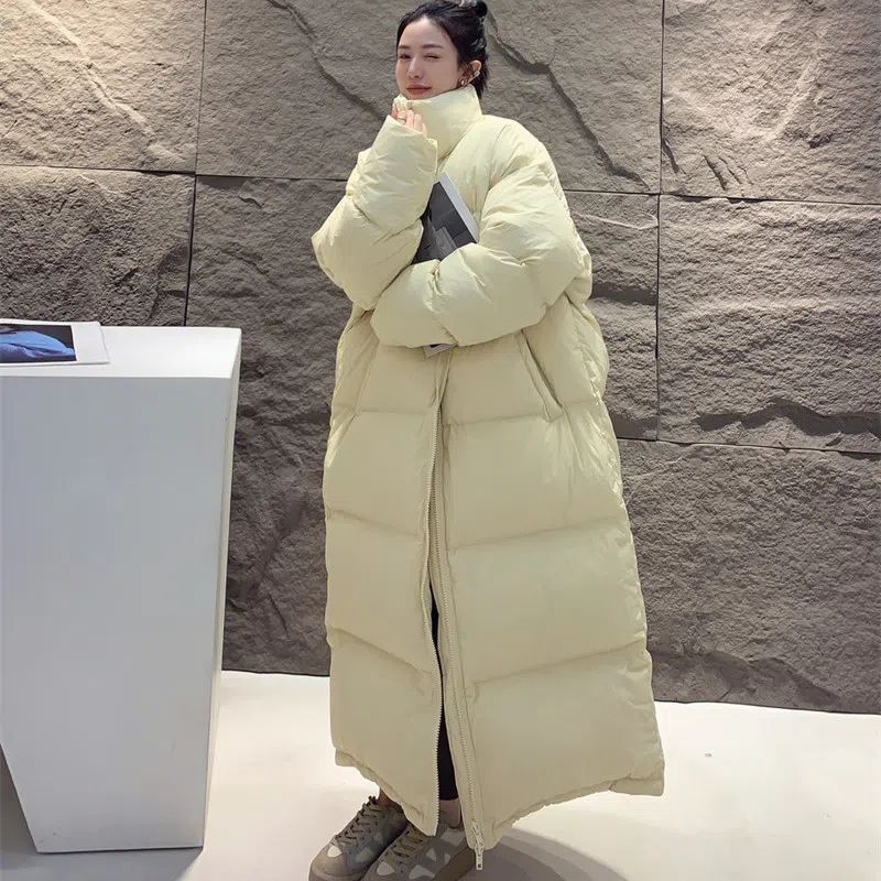 波司登长款羽绒服女东大门2023年新款超长过膝韩版加厚情侣白鸭绒