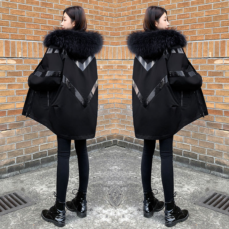 波司登白鸭羽绒服女2023冬季新款连帽中长款宽松茧型派克小个子加