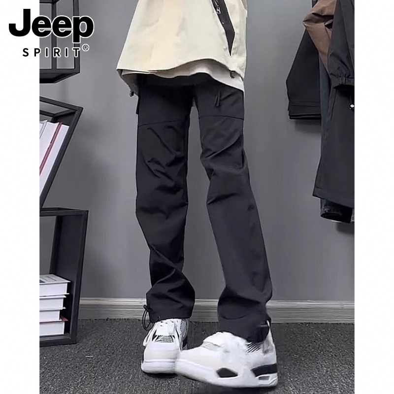Jeep百搭休闲冲锋裤男款防风防水美式户外机能风徒步登山工装裤