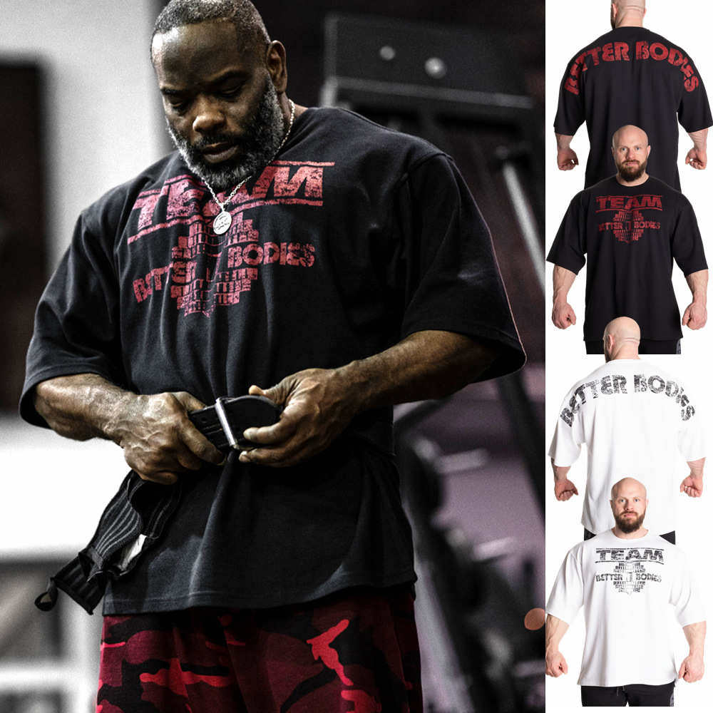 原版BB华夫格宽松半袖透气健身美式新款大码运动圆领短袖上衣纯棉