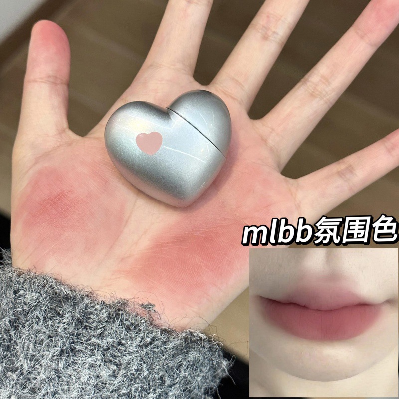 黄皮绒粉唇泥！爱心纯欲唇泥哑光雾面丝绒唇釉学生党裸粉色口红ins