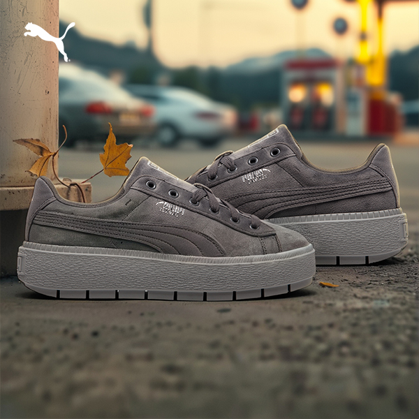 PUMA彪马官方女子复古厚底天鹅绒休闲鞋松糕鞋PLATFORM 372613