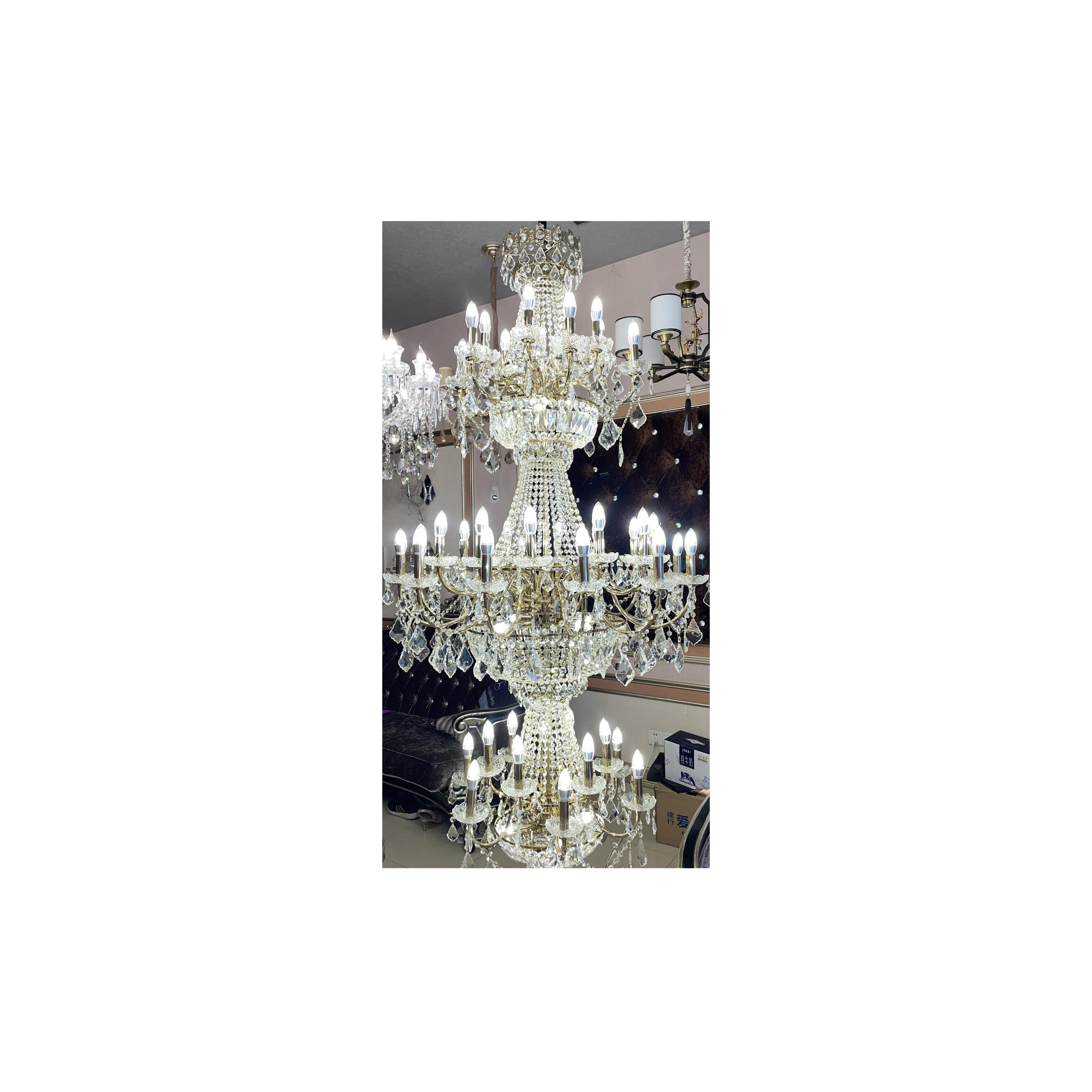 欧式风格时尚现代轻奢水晶蜡烛吊灯客厅餐厅复式楼别墅