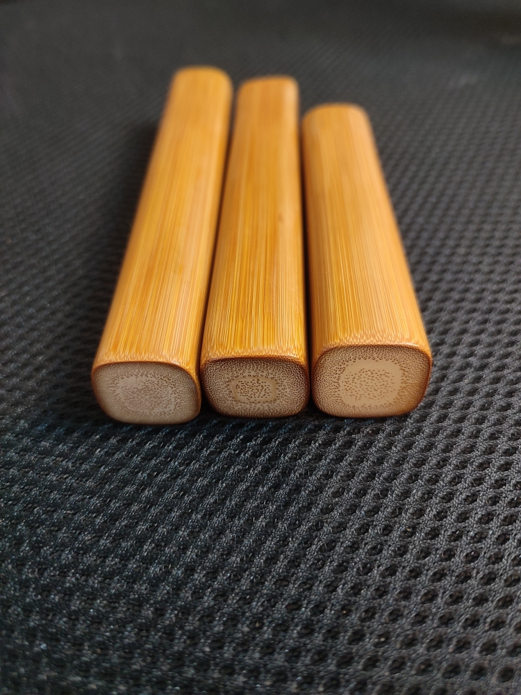 天然实心玉竹手把件红皮老料文玩玉化竹盘玩 