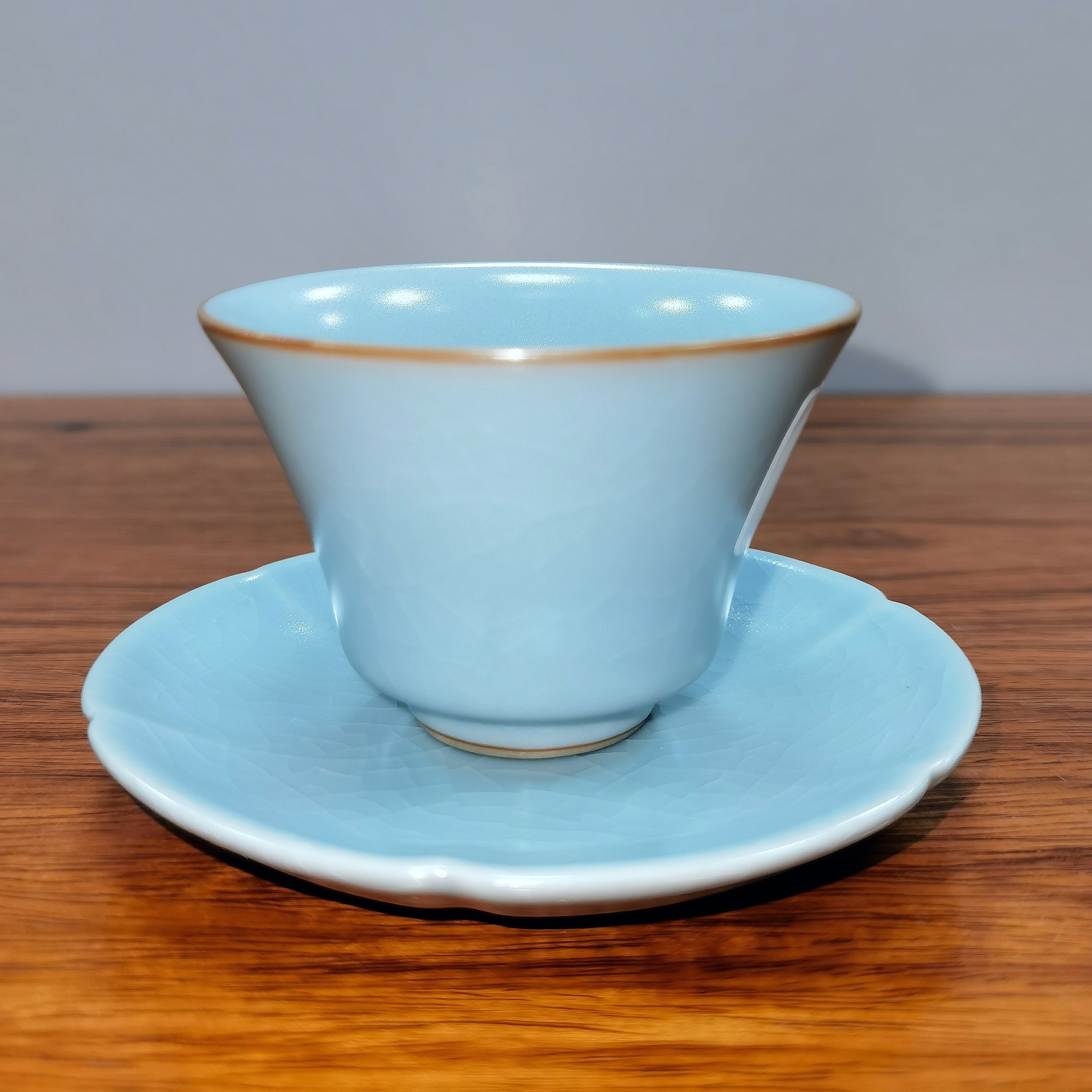 汝窑天青色铃铛品杯朕宝汝窑茶杯冰裂釉开片汝窑主人杯手工陶瓷