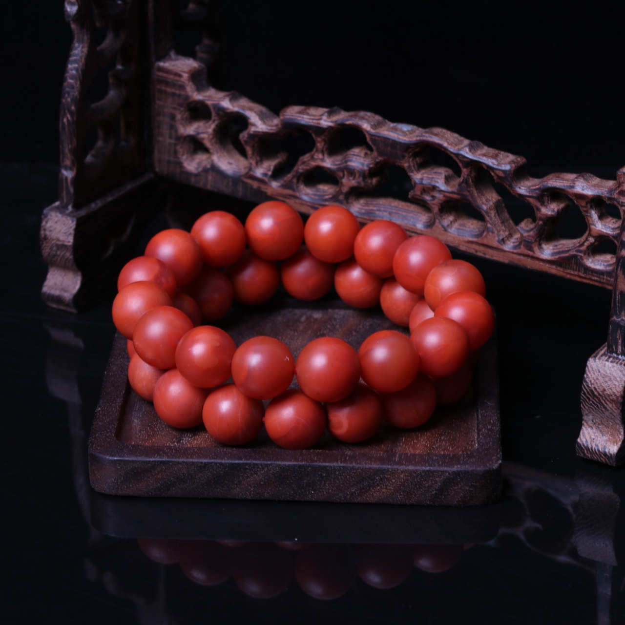 【石语珠宝】保山南红玛瑙13mm左右圆珠手串一条2n616（多样性发其一