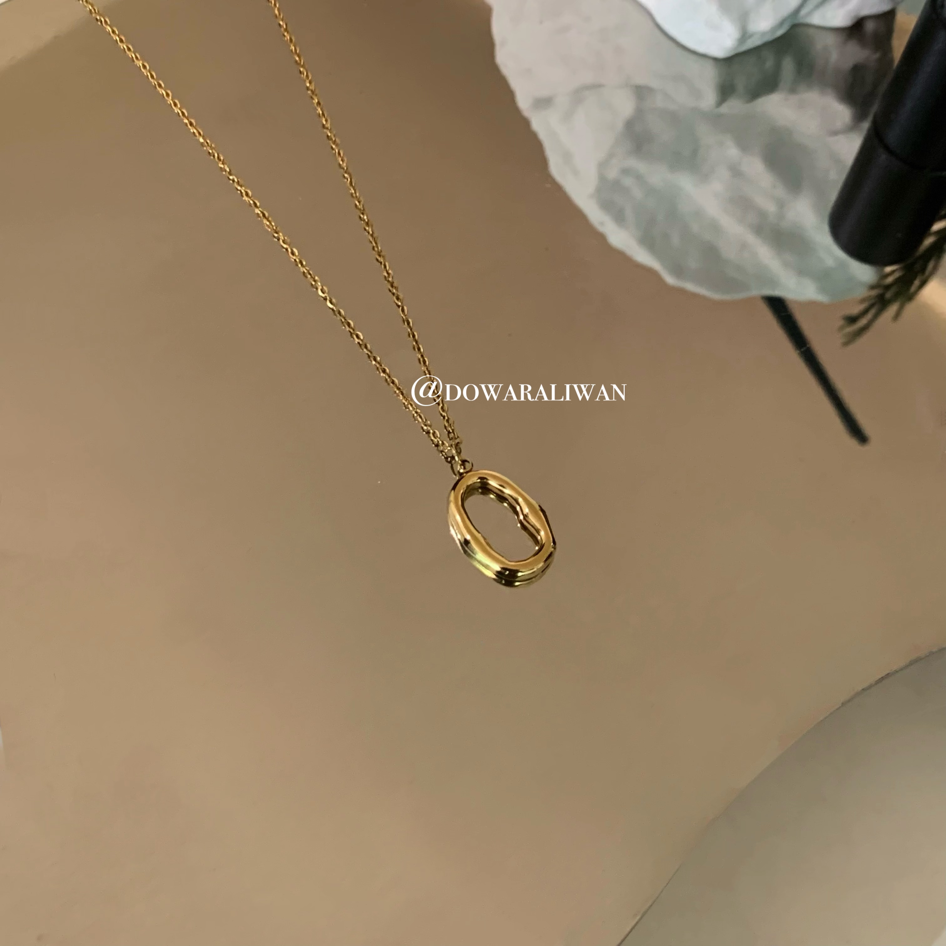 钛钢项链 大婉同款椭圆项链2102D