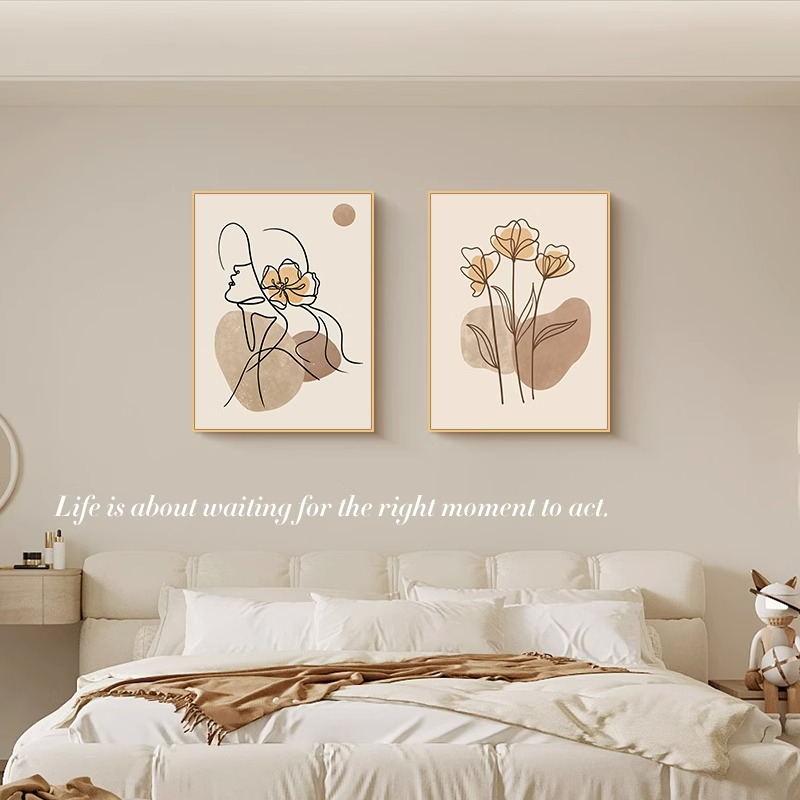 张小画装饰画抽象人物线条客厅挂画小众艺术玄关卧室壁画