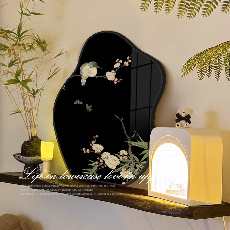 中古风花鸟图客厅装饰画复古艺术卧室挂画餐厅高级感小众桌面摆画