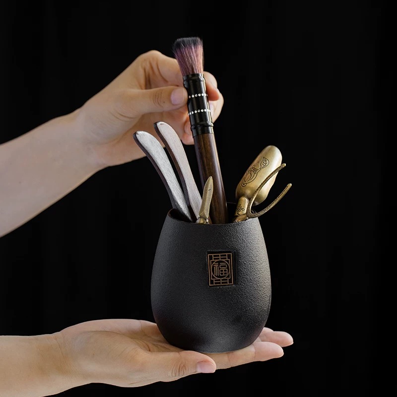 茶道大号六君子茶道配件高档茶勺茶针茶夹养壶笔茶道配件家用竹制