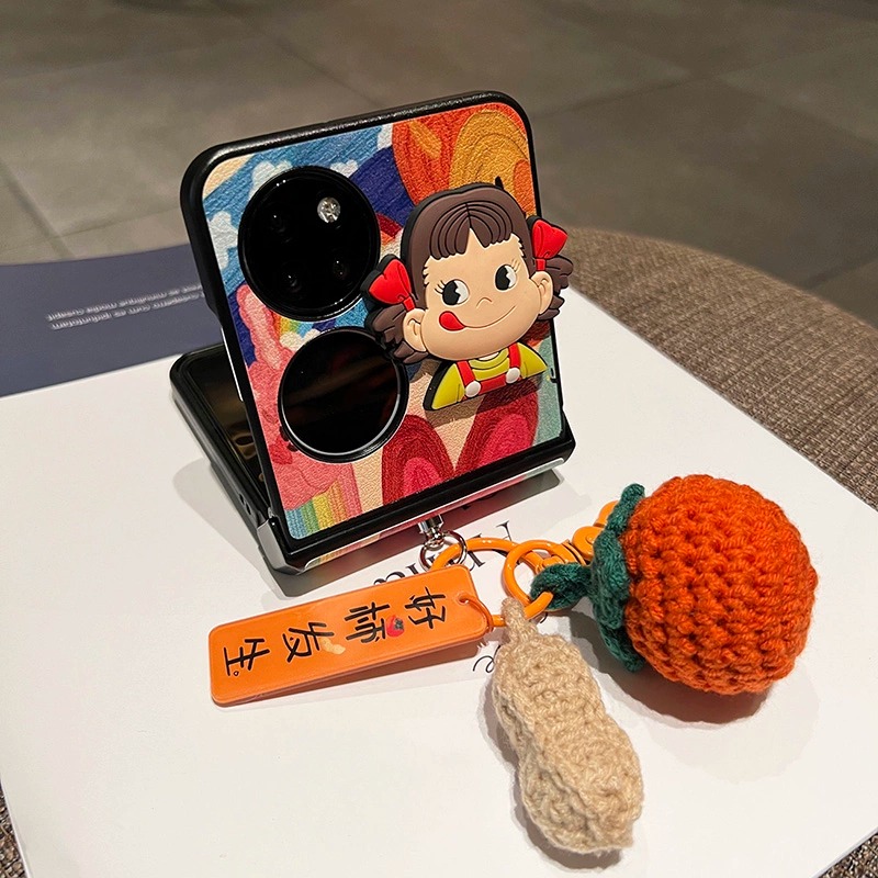 华为p50 Pocket 2手机壳折叠屏彩绘不二家牛奶妹好柿发生女保护套