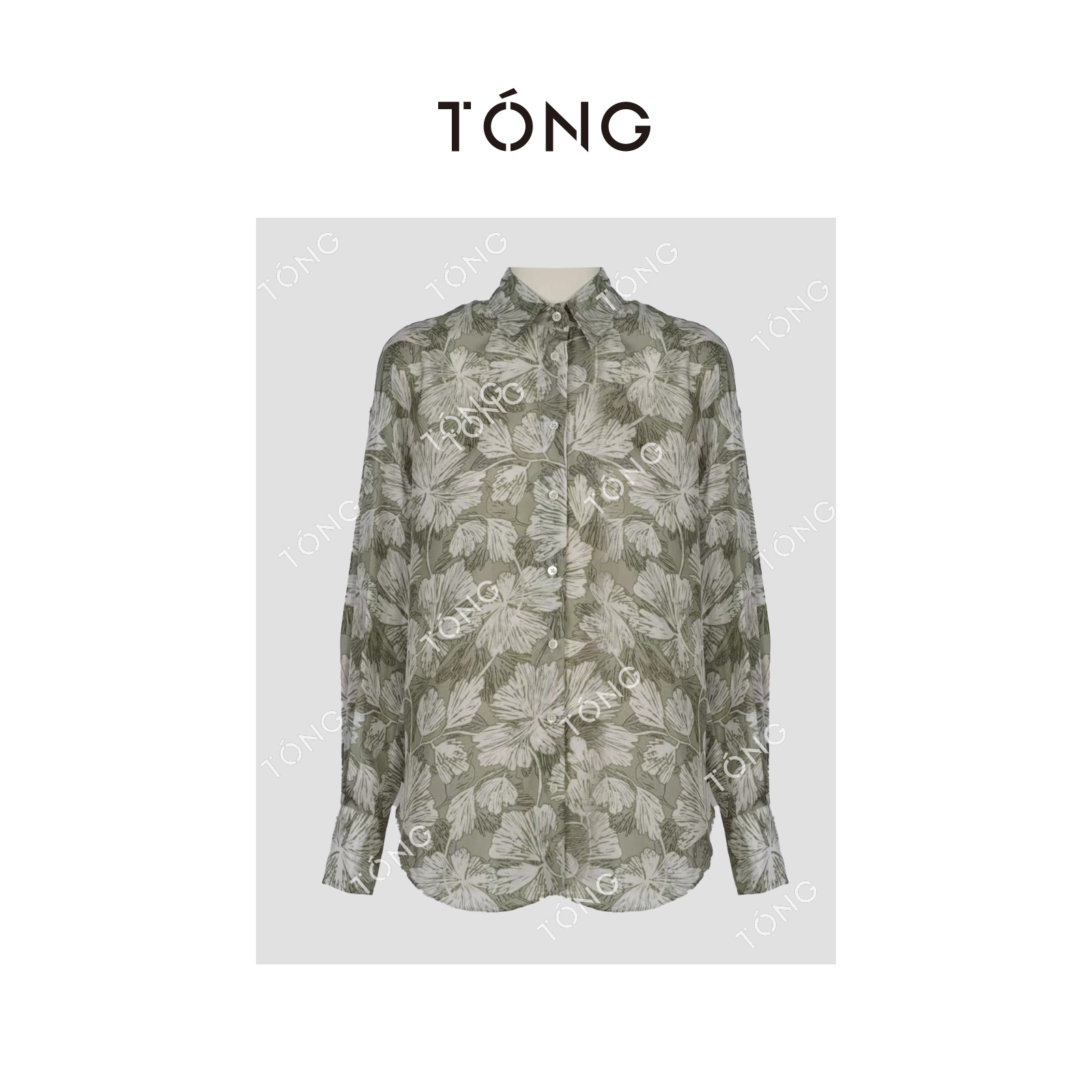 【花语】进口桑蚕丝印花显瘦舒适衬衫 GA0211