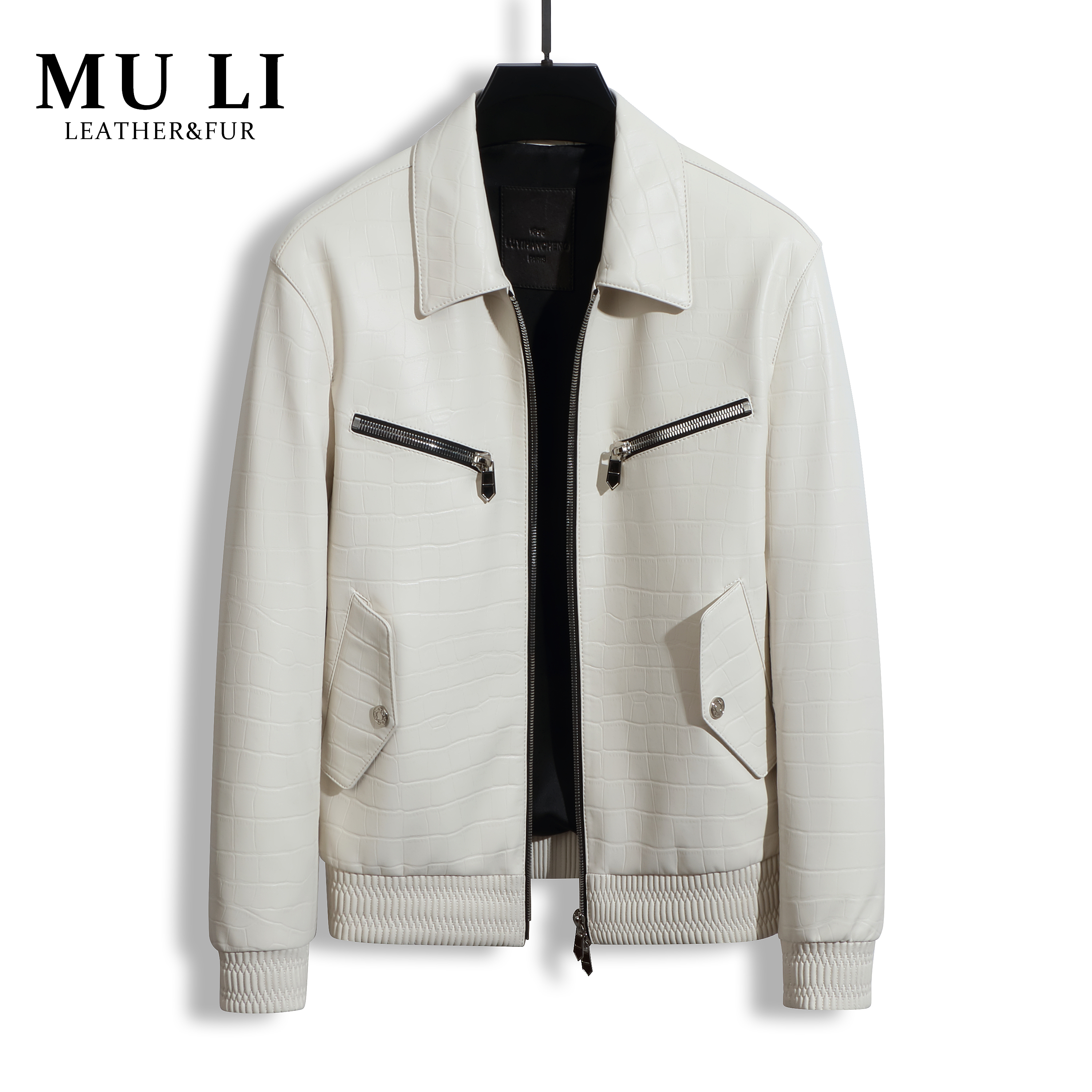 男款秋冬韩版男士百搭修身帅气设计师款皮衣时尚潮流外套2501-1