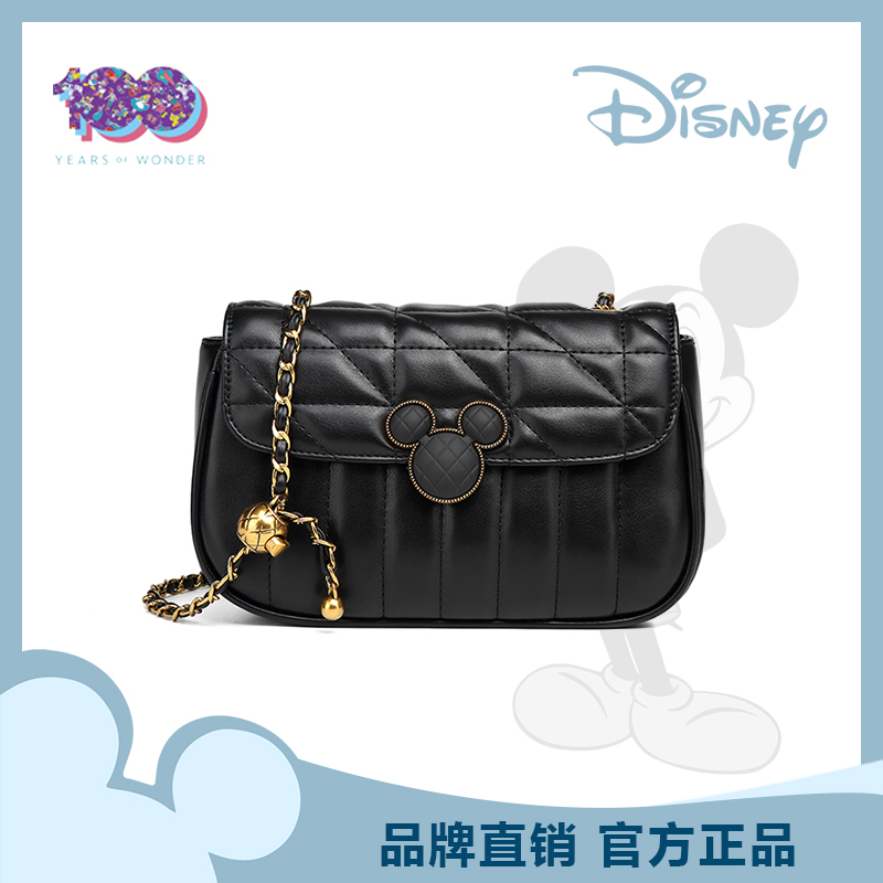 Disney/迪士尼「100周年纪念款」轻奢绣线斜跨小香风小金球小方包