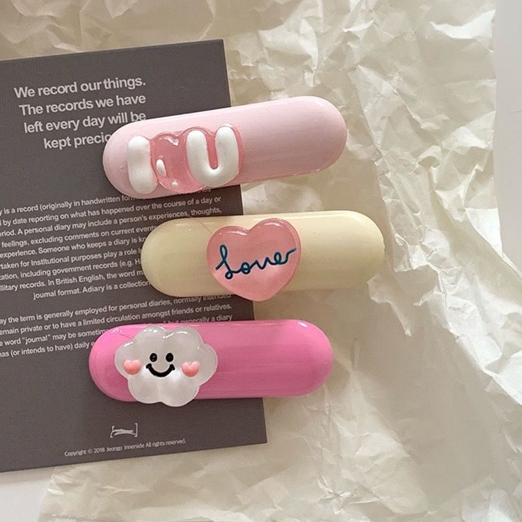 网红时尚好用有气质趣味粉色甜美少女风碎发刘海夹女前额可爱边夹