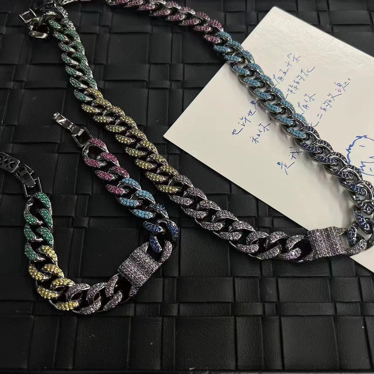 铜合金项链 黑色嘻哈重工彩色饰品-51472