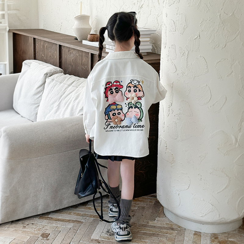 女童衬衫外套2025春季新款