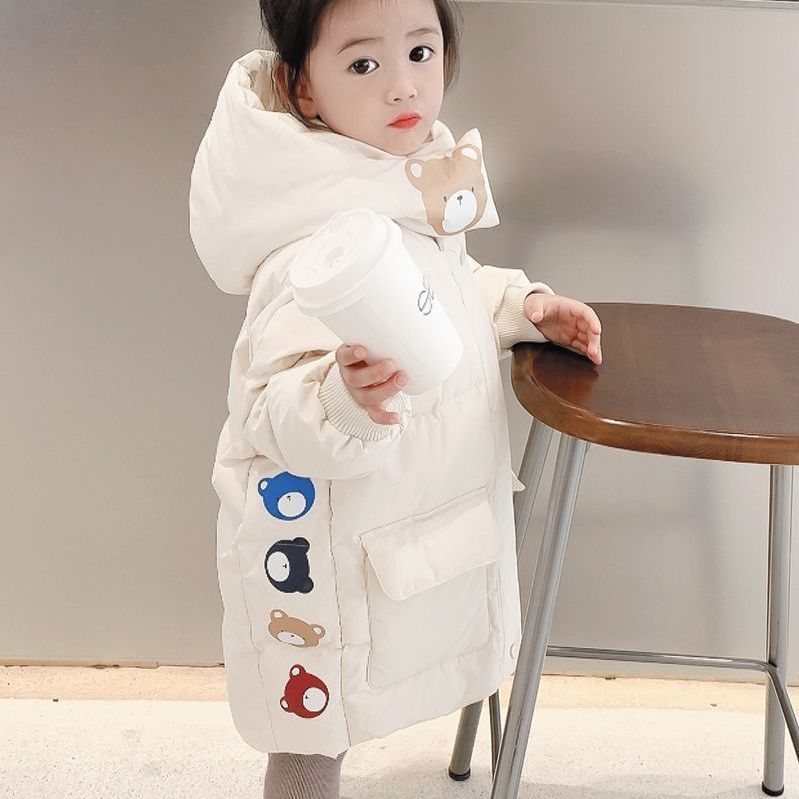 女童棉绒服中长款2023冬装新款韩版宝宝儿童加厚洋气小童防风外ME