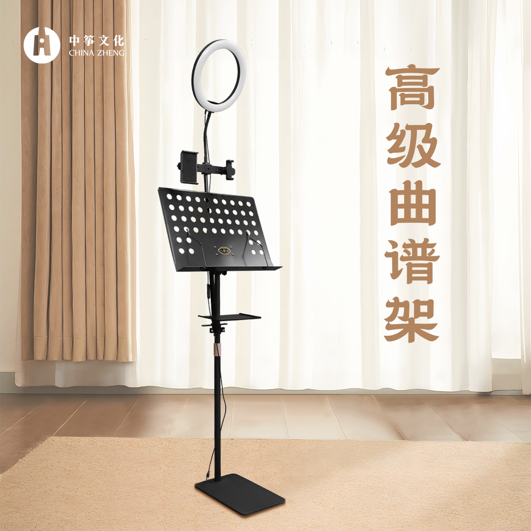 中筝优选-家用高级古筝专用架子多功能带灯谱架