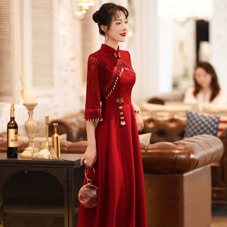 旗袍敬酒服新娘2023新款高档中式订婚结婚回门答谢宴礼服女秀禾服