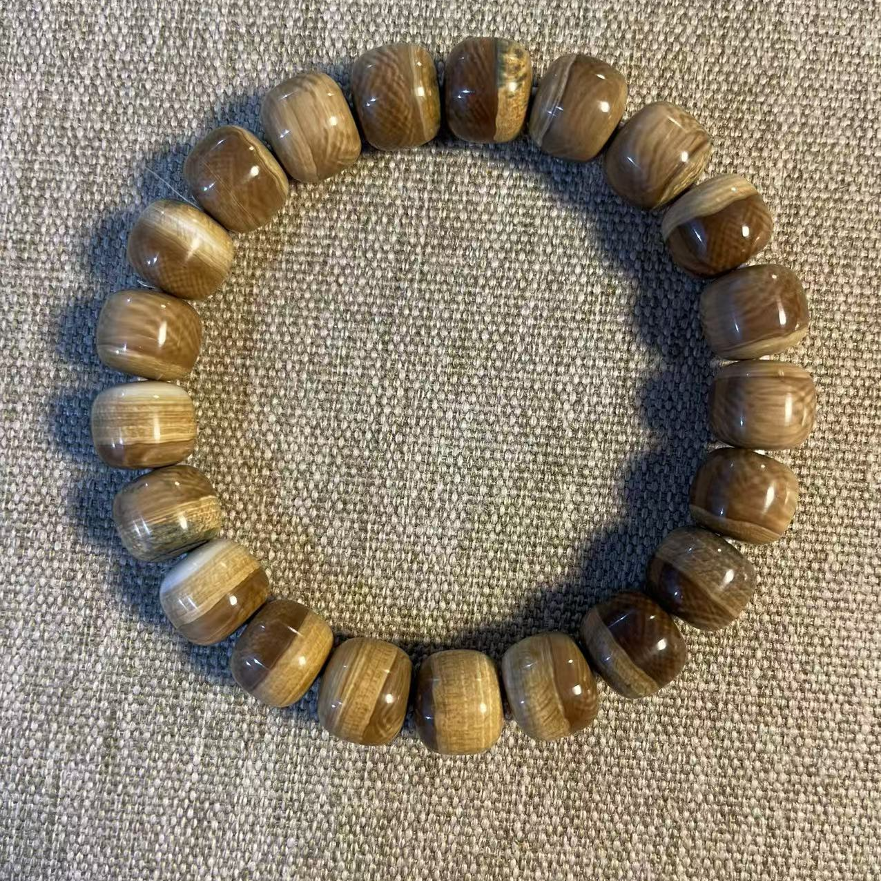 猛犸牙9X10毕业咖料毕业满纹手串