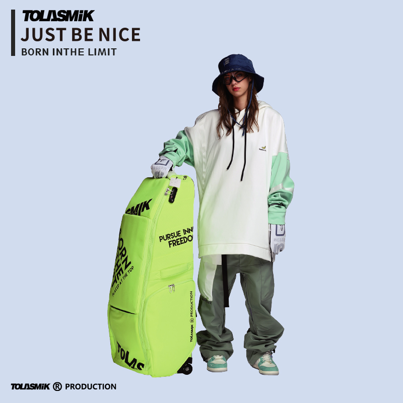 tolasmik滑雪包拉杆包带轮子双单板装备潜水防水大容量90L长板包