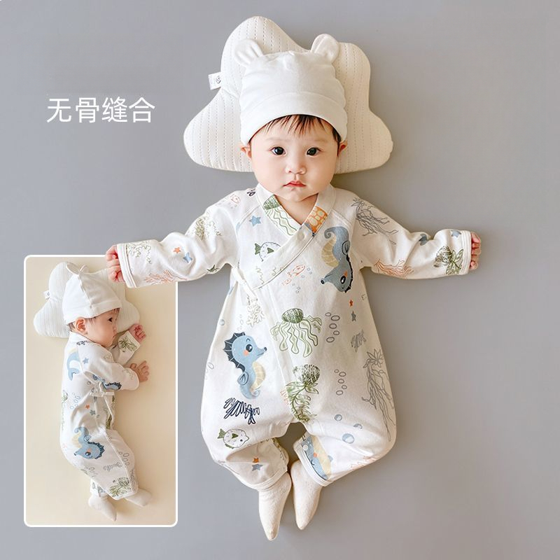 婴儿秋装连体衣类初新生幼儿哈衣服爬春秋天冬季宝宝和尚服