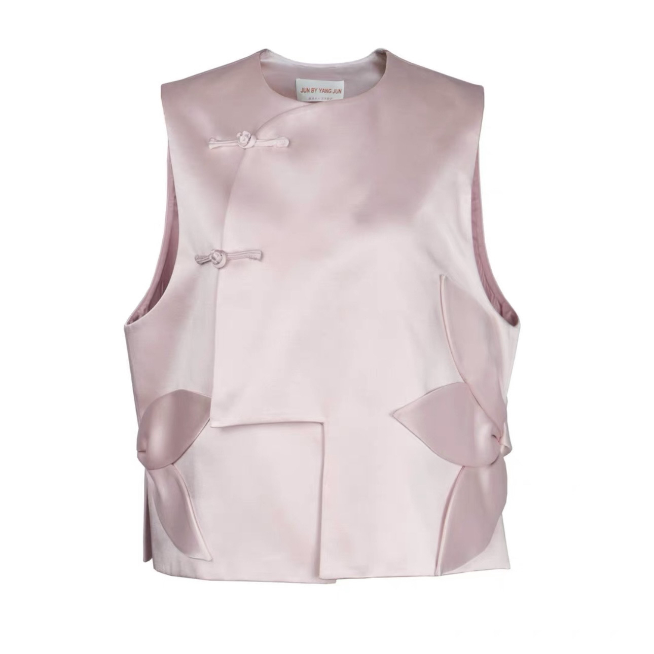 JUNYANG 女装粉色花朵马甲