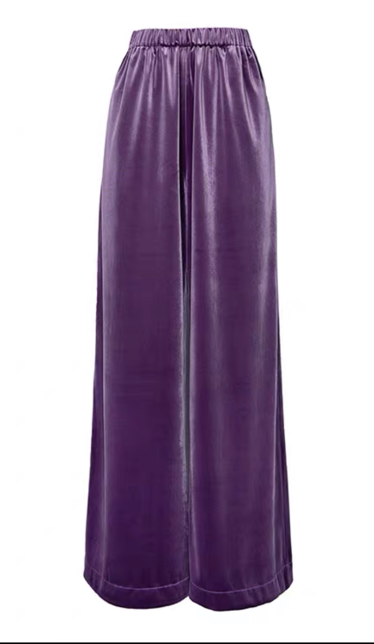 JUNYANG 24AW 三公子中式休闲裤女新中式松紧腰宽松阔腿裤