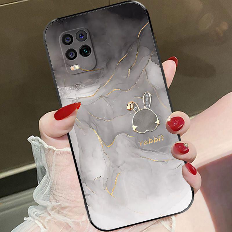 适用于小米10青春版手机壳XIAOMI10青春版兔子渐变灰女款防摔软壳