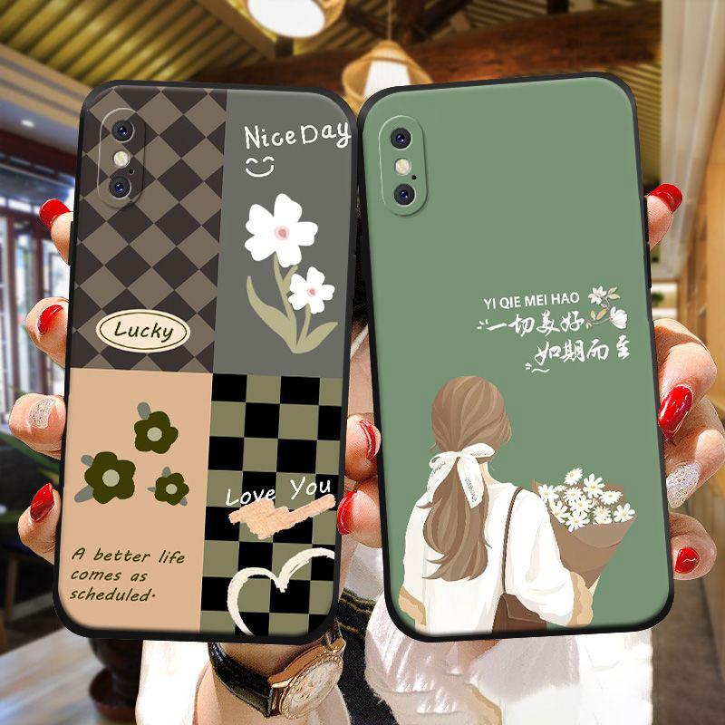 适用于苹果x手机壳直边液态iphonexs硅胶防摔xsmax软壳xr时尚女款