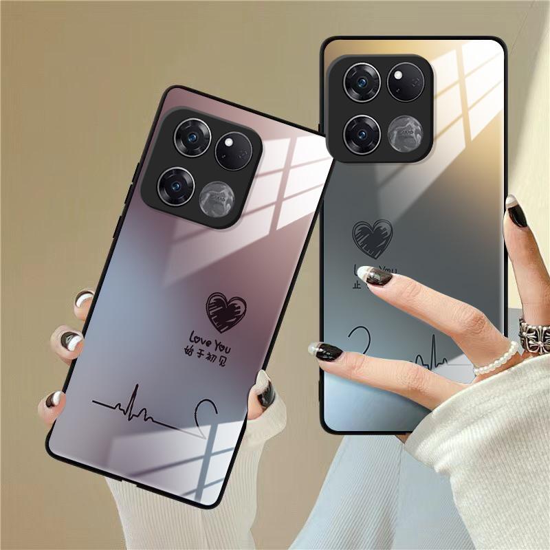 适用于一加Ace竞速版手机壳OnePlusace竞速版爱心渐变女防摔玻璃