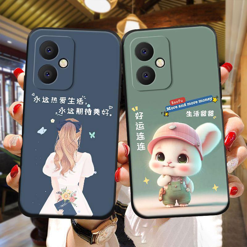 适用于vivo y78+手机壳VIVO Y78+时尚励志女孩防摔软壳全包式