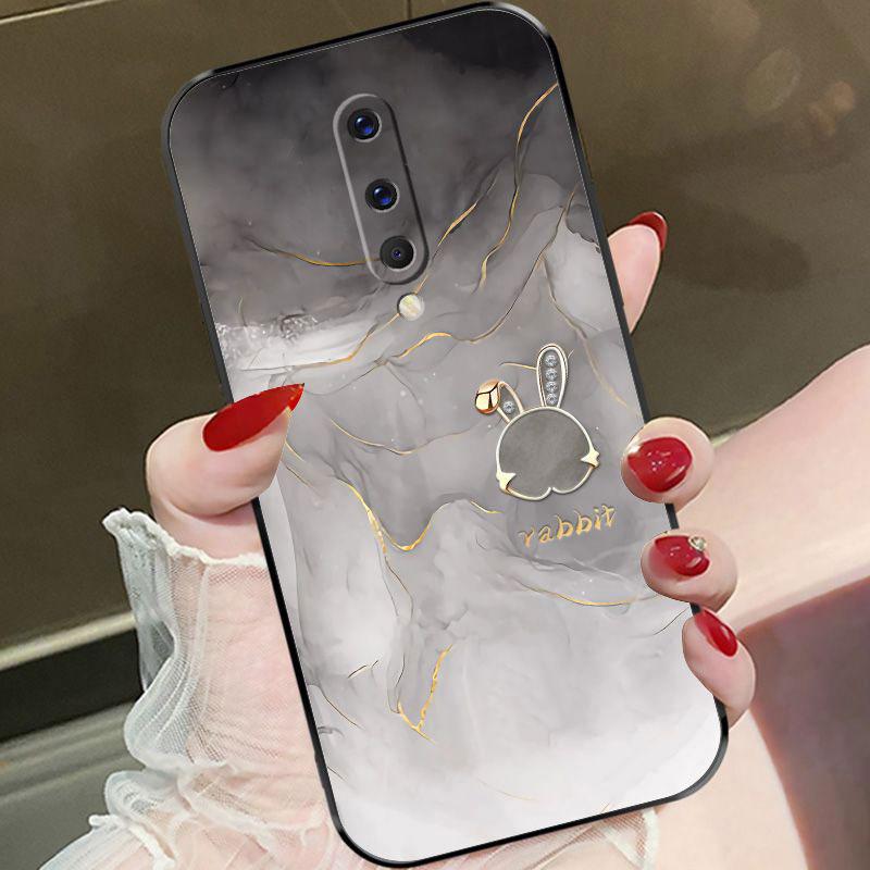 适用于一加8手机壳OnePlus8兔子渐变灰女款防摔软壳全包式