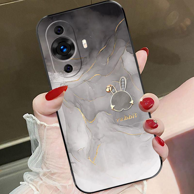 适用于华为nova11手机壳HUAWEINOVA11兔子渐变灰女款防摔软壳全包