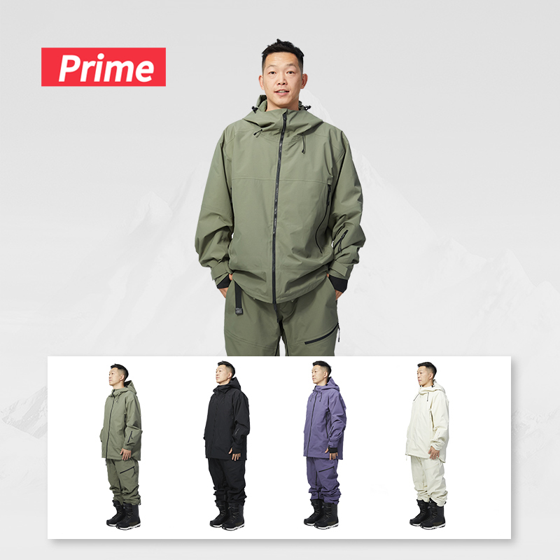 PRIME普乐蒙3L新款单板情侣滑雪服女防风保暖宽松外套雪服雪裤G