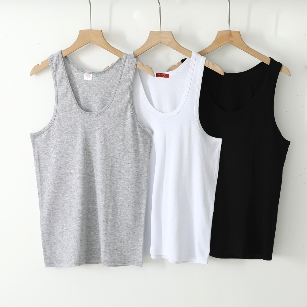 男士一色纯棉背心