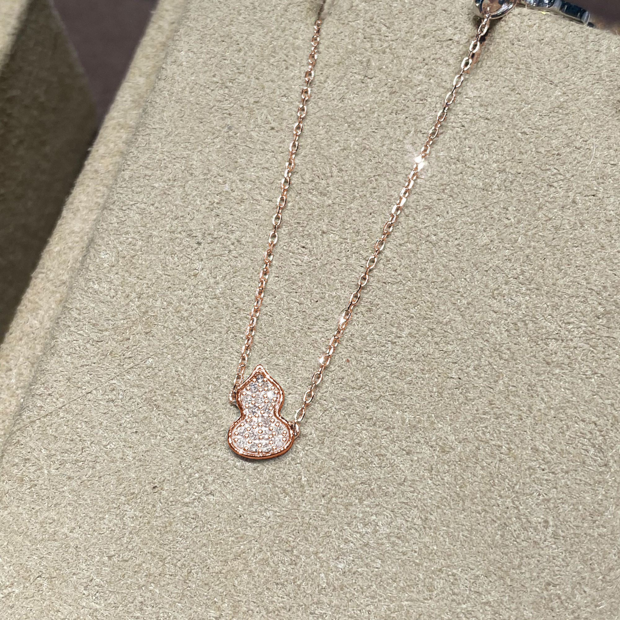 QANNA【满钻葫芦】18K金轻奢百搭灵动钻石项链锁骨链BV多样性发其一