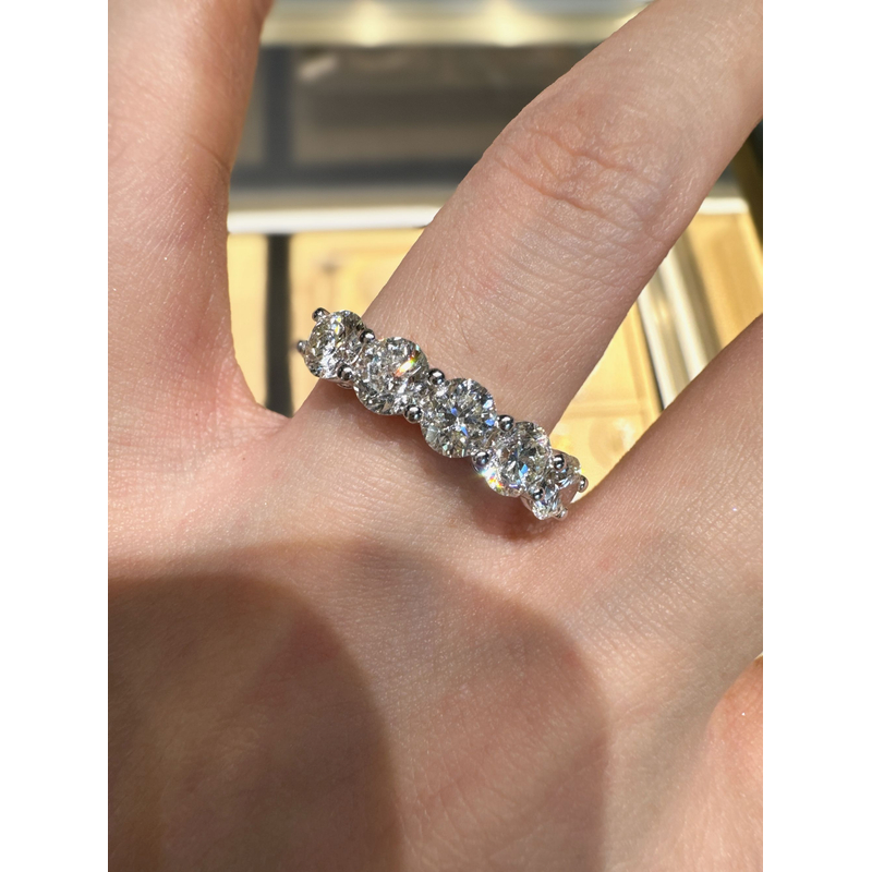 QANNA【2克拉】【五公主】【单颗40分】18K金时尚经典钻石排戒戒指AY