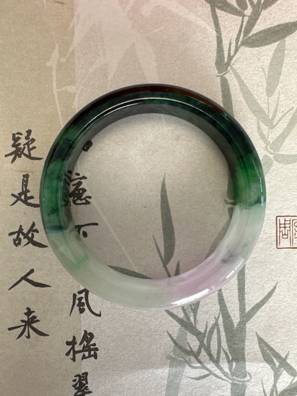 T770 缅甸翡翠手镯 圈口：54.5