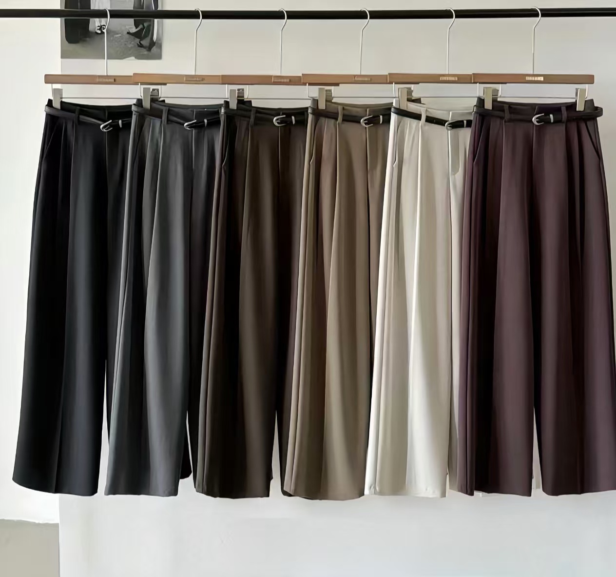 2025秋款百搭经典显瘦西装裤（裤长100）高腰裤子西裤阔腿垂感宽松