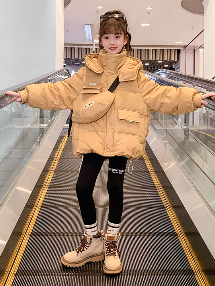 鸭鸭女童外套2023新款洋气儿童冬装羽绒服衣加厚女孩大童冬季棉袄