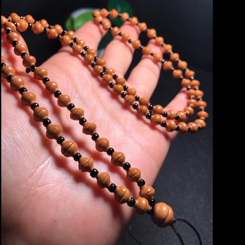 橄榄核雕刻核壁6x3金饭碗吊坠绳手串脖挂