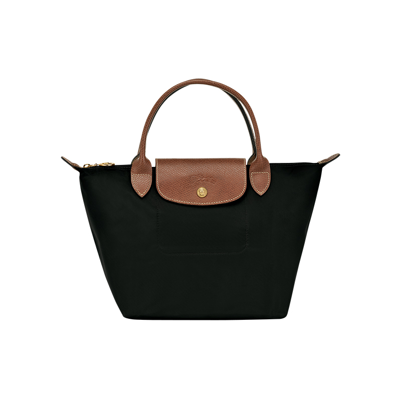 【双11好物】LONGCHAMP/珑骧 女士黑色帆布金色五金小号手提包