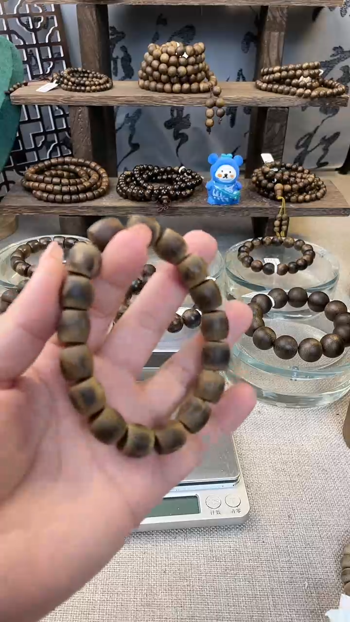【闪购商品】沉香手串12mm单圈桶珠芽庄老料白棋手串